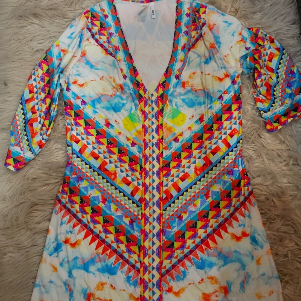Bar111 multi color mini dress Women M